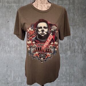 Michael Myers Horror T-Shirt, Halloween Retro Full Color, Medium